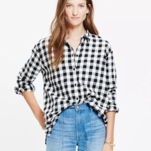 Madewell Oversized Boy Shirt in Buffalo Check